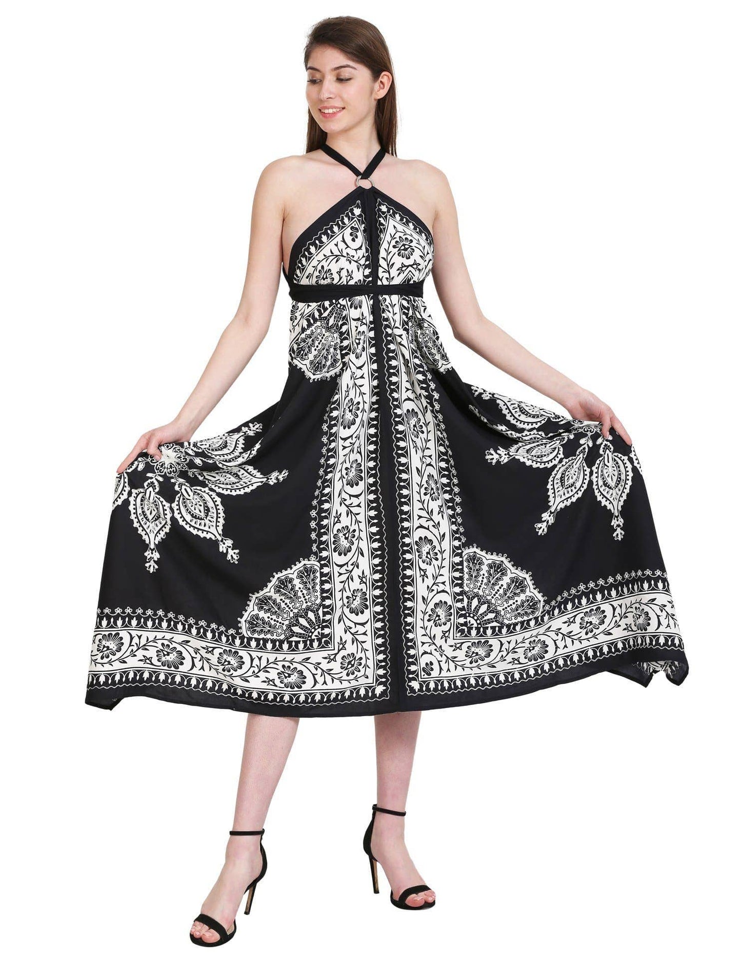 Onyx/White Cadence Dress: White