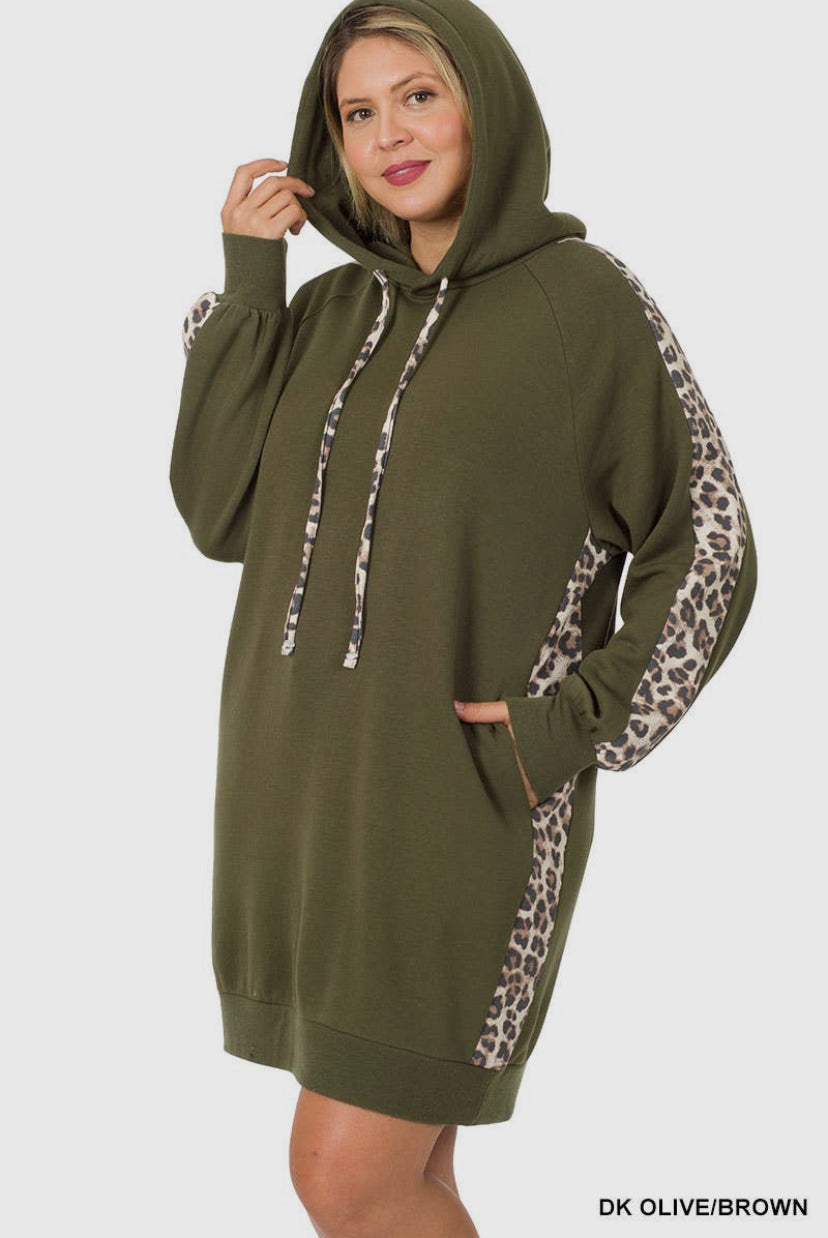 Leopard Hoodie Dress