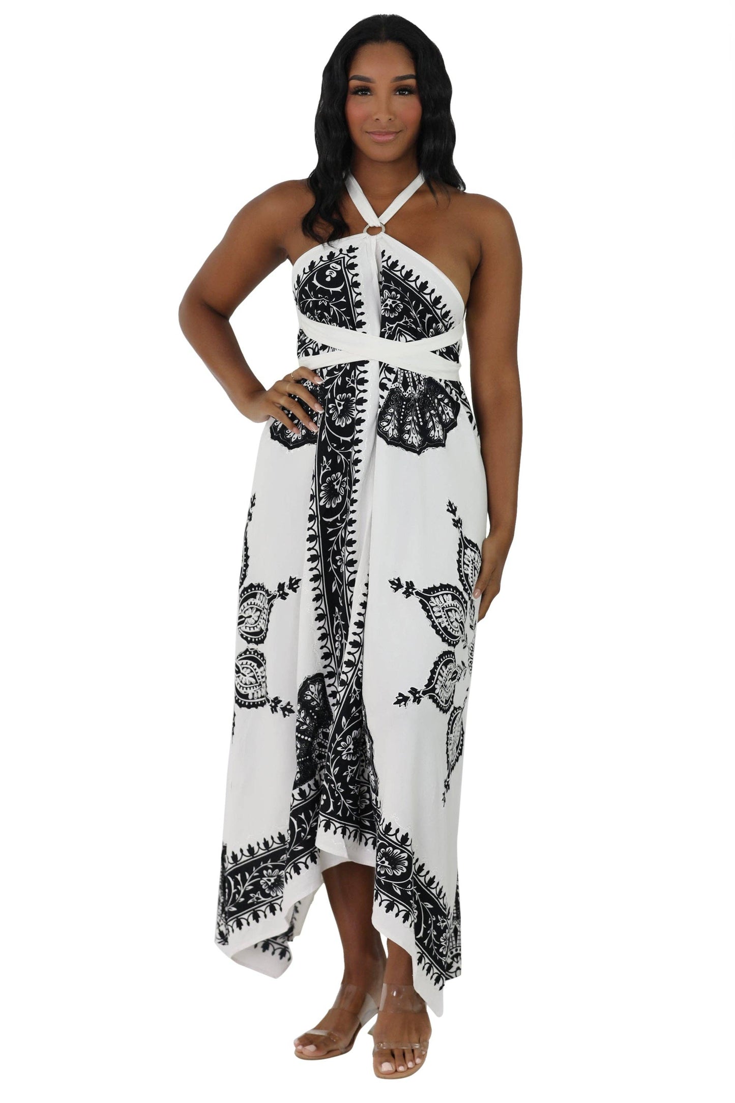 Onyx/White Cadence Dress: White