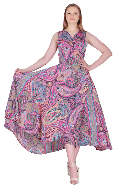 Paisley Print Wrap Dress