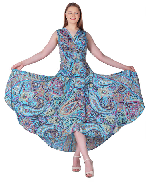 Paisley Print Wrap Dress