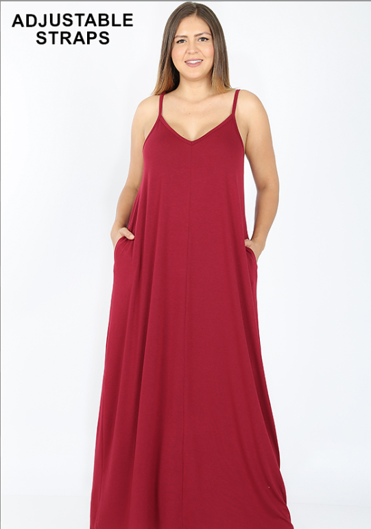 Adjustable Straps Maxi Dress