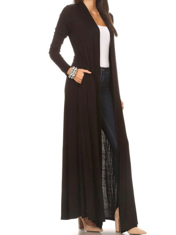 Long Trench Style Cardigan