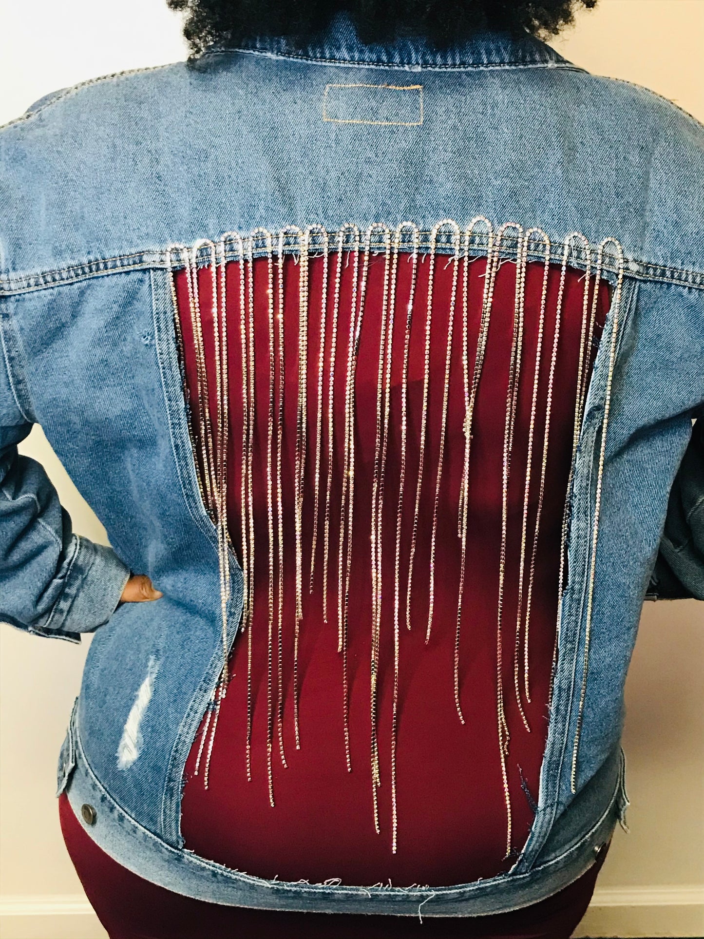 Blue Jacket with Rhinestone Detail