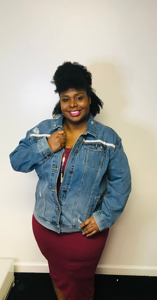 Blue Jacket with Rhinestone Detail