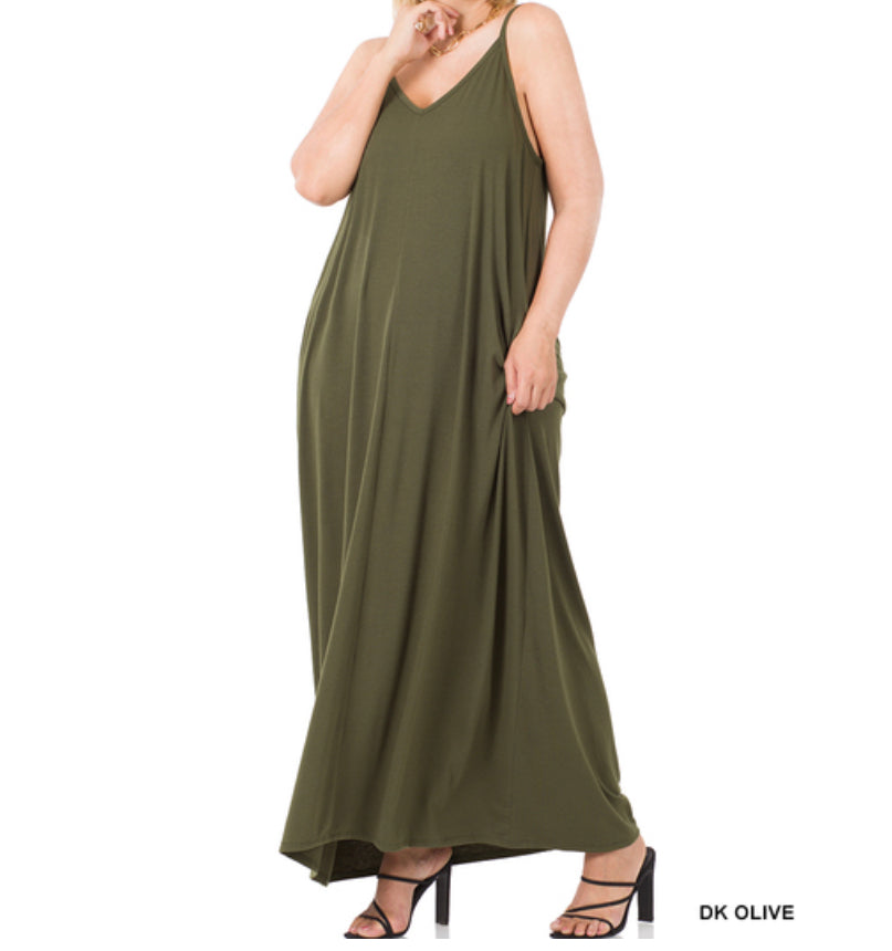 Adjustable Straps Maxi Dress