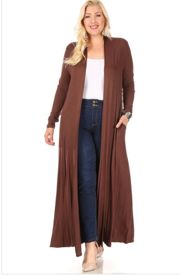 Long Trench Style Cardigan