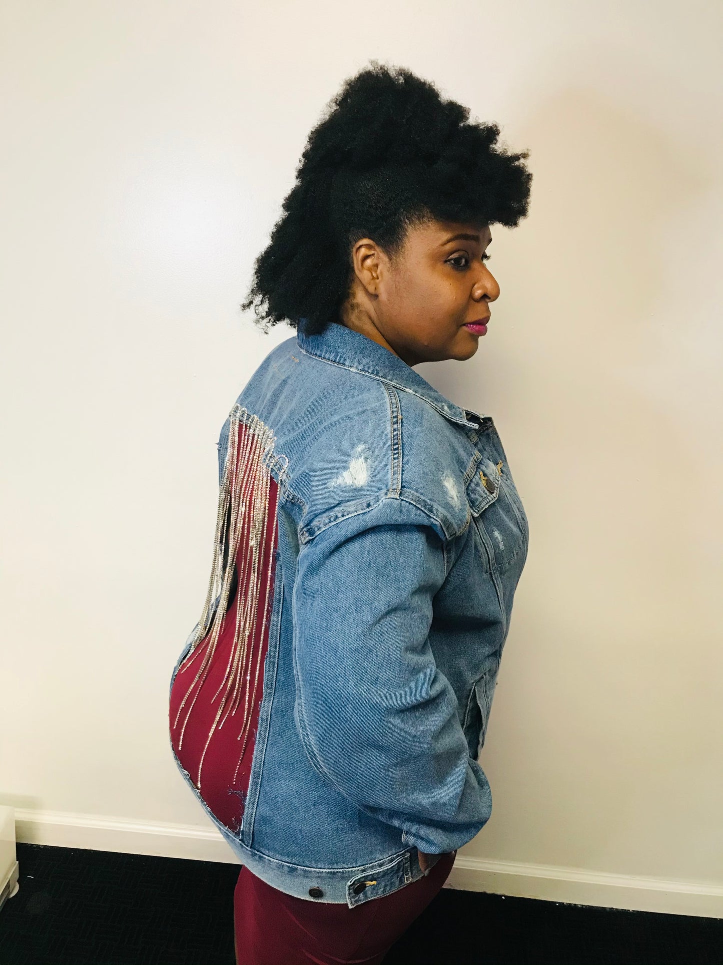 Blue Jacket with Rhinestone Detail
