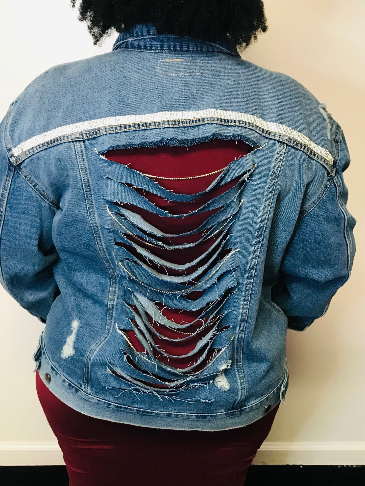 Blue Jacket with Rhinestone Detail