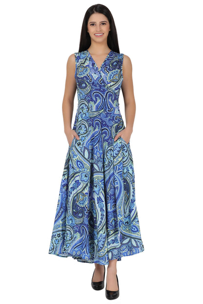 Paisley Print Wrap Dress