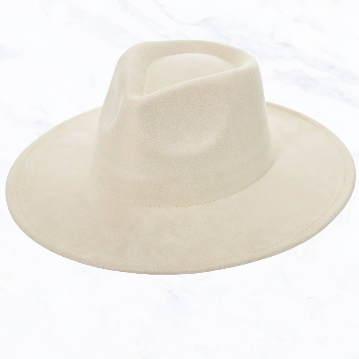 Suede Large Eaves Teardrop Top Fedora Hat: Black