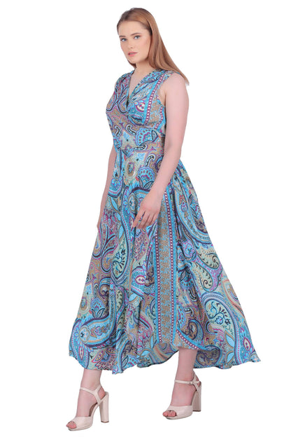 Paisley Print Wrap Dress