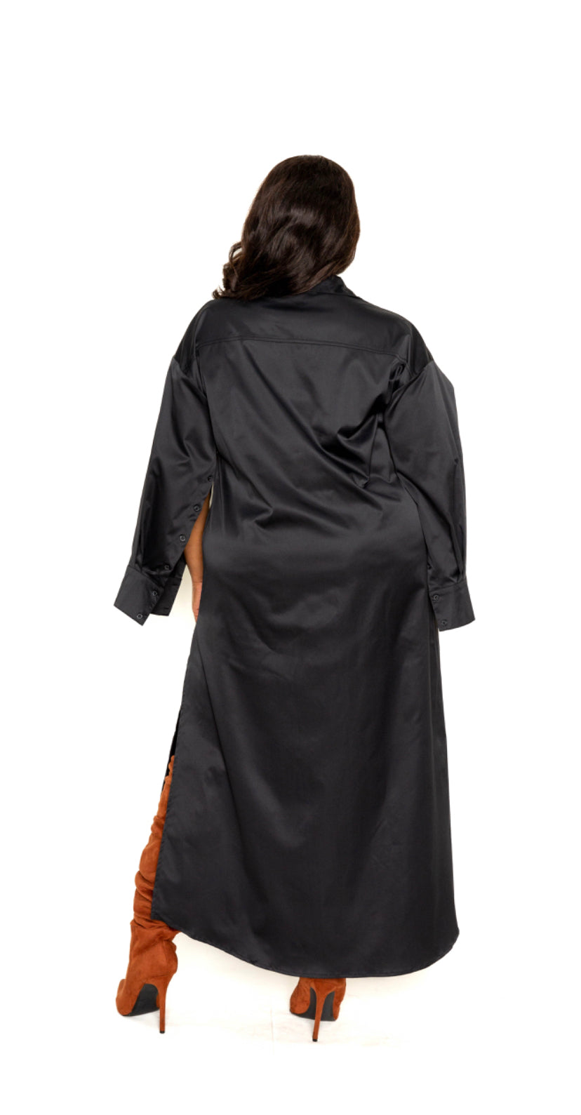 Cape Sleeve Shirt Dress