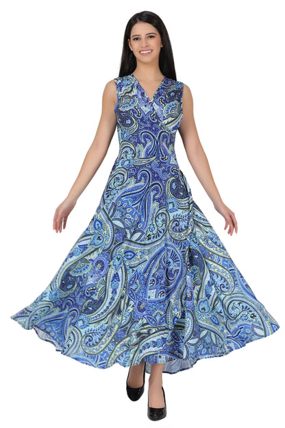 Paisley Print Wrap Dress
