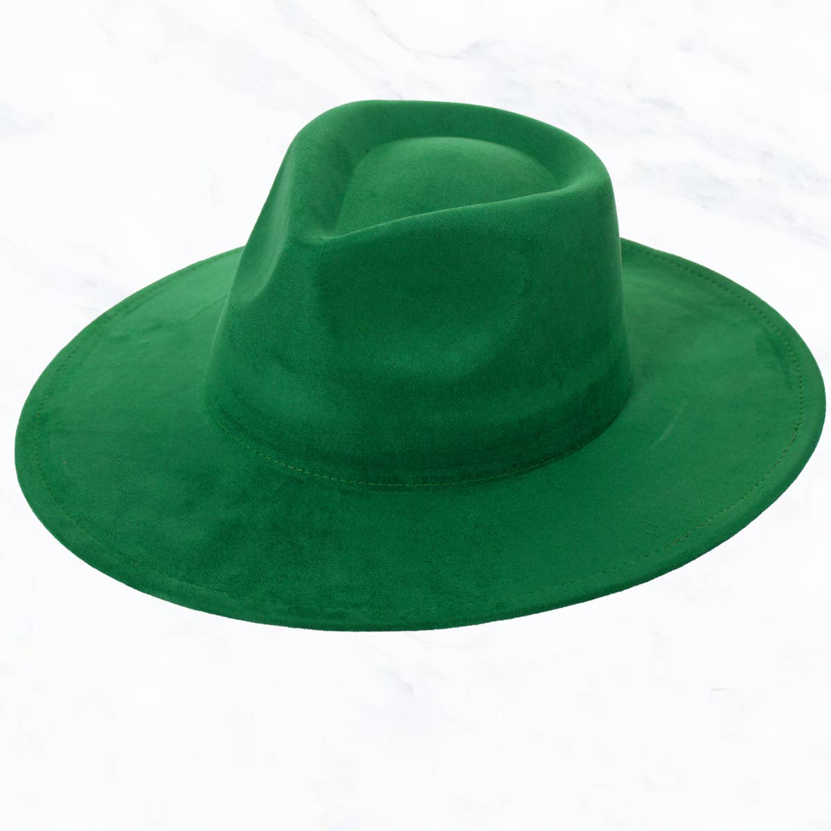 Suede Large Eaves Teardrop Top Fedora Hat: Black