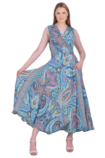 Paisley Print Wrap Dress