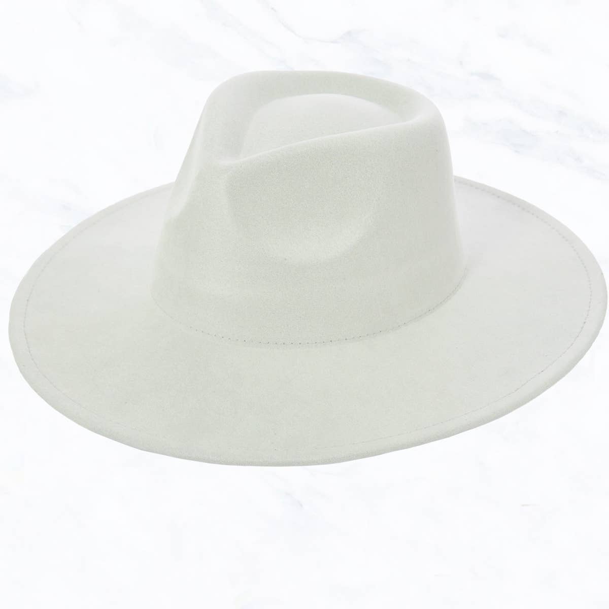 Suede Large Eaves Teardrop Top Fedora Hat: Black