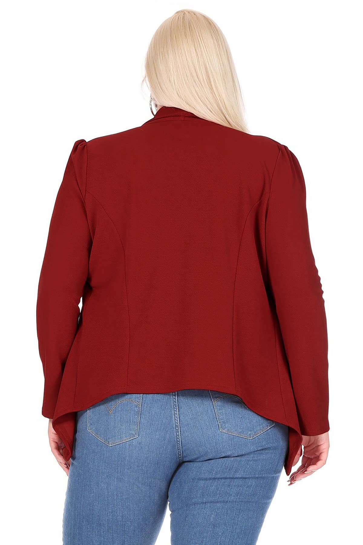 Women's Plus Size Long Sleeve Open Front Blazer