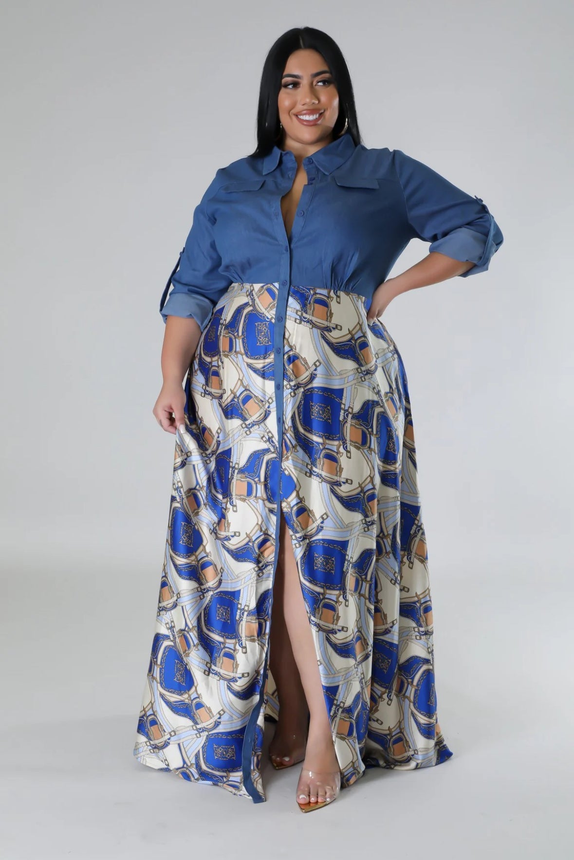 Denim Cardigan Dress