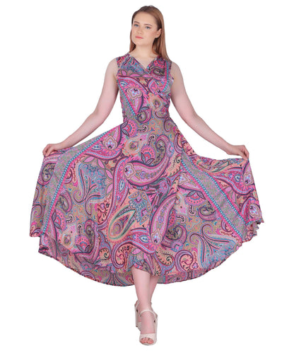 Paisley Print Wrap Dress