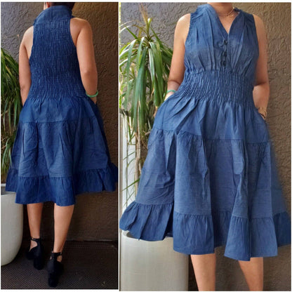 Midi Length  Denim Dress