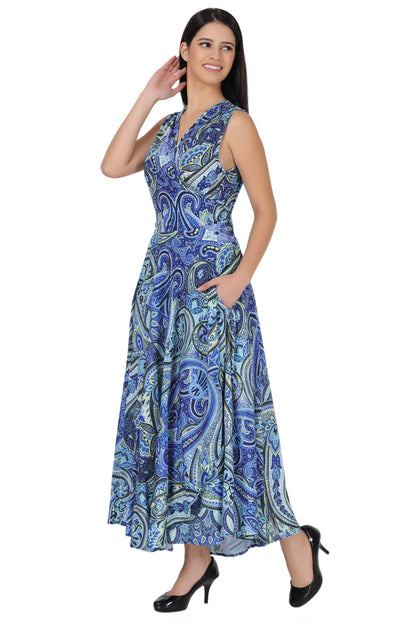 Paisley Print Wrap Dress