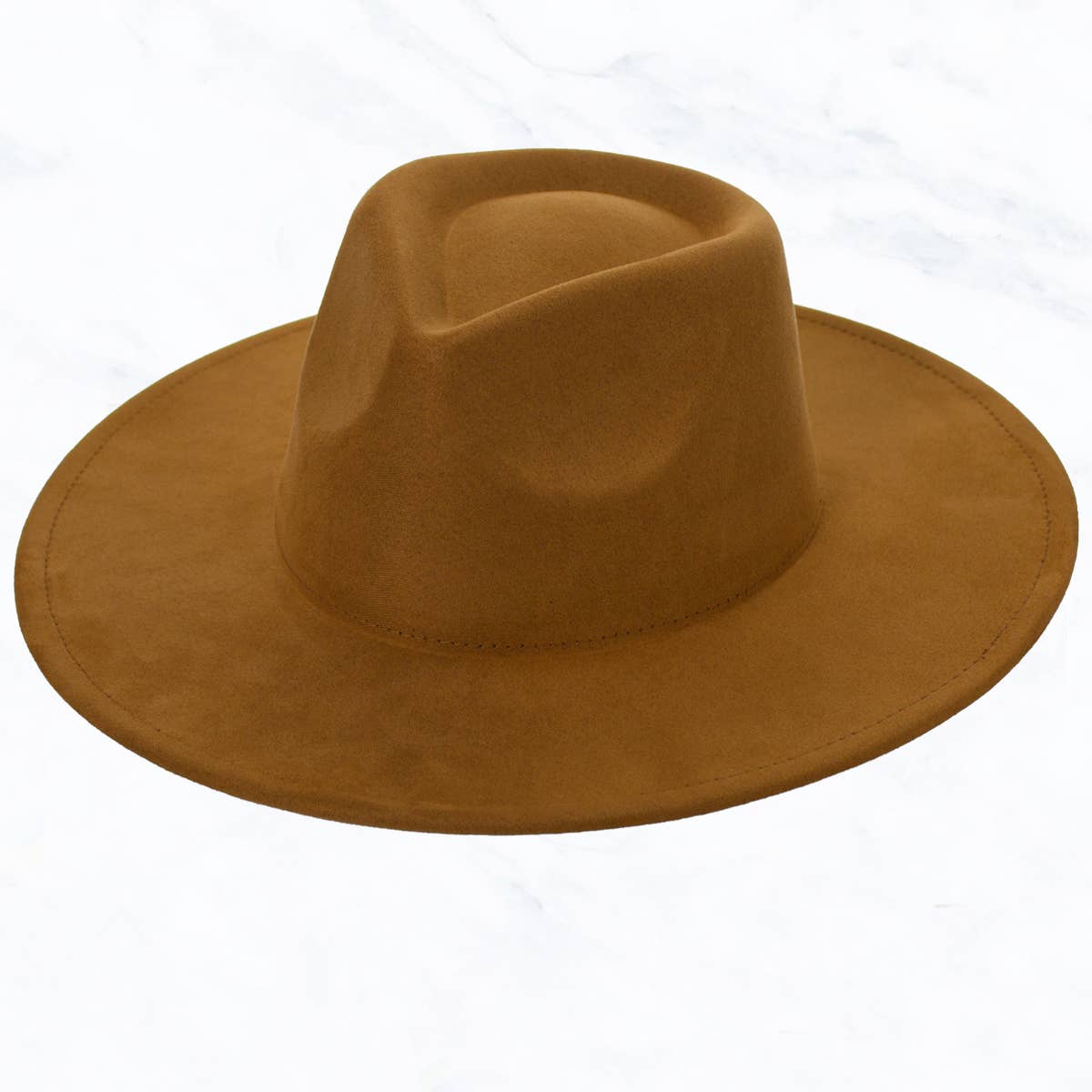 Suede Large Eaves Teardrop Top Fedora Hat: Black
