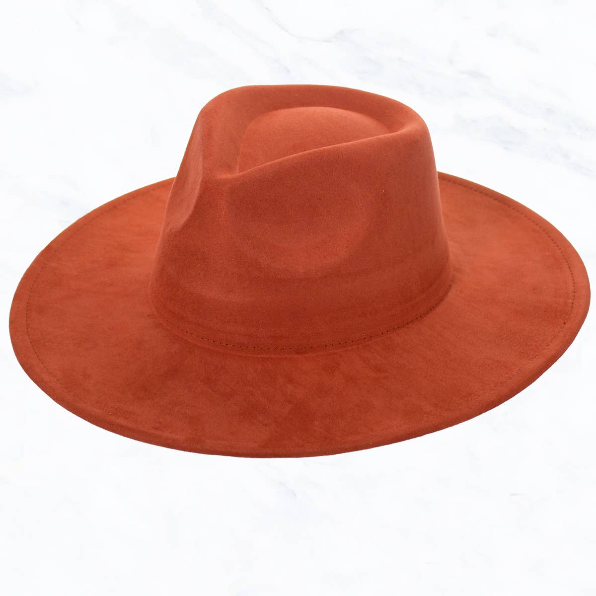 Suede Large Eaves Teardrop Top Fedora Hat: Black