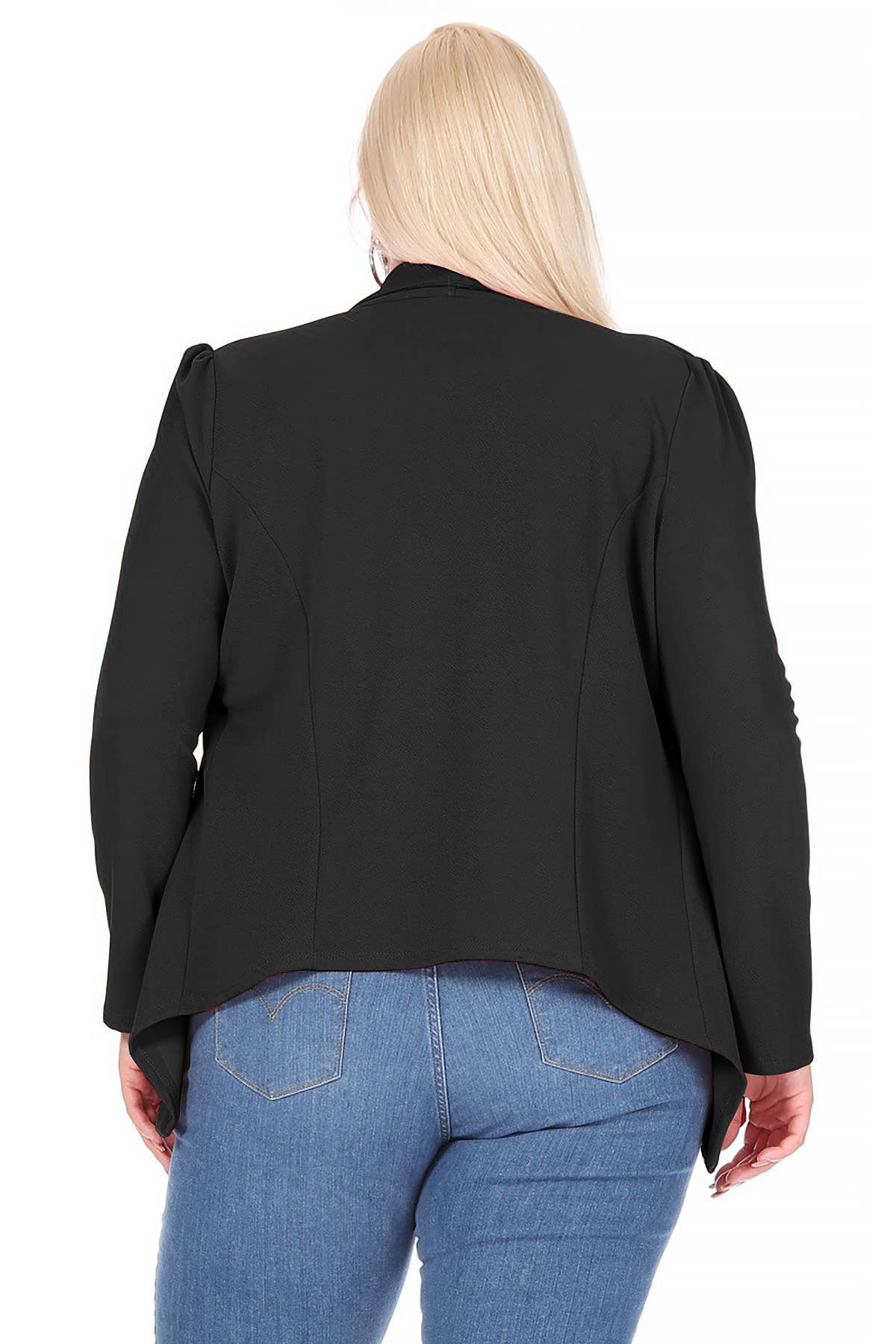 Women's Plus Size Long Sleeve Open Front Blazer