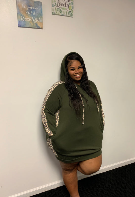 Leopard Hoodie Dress