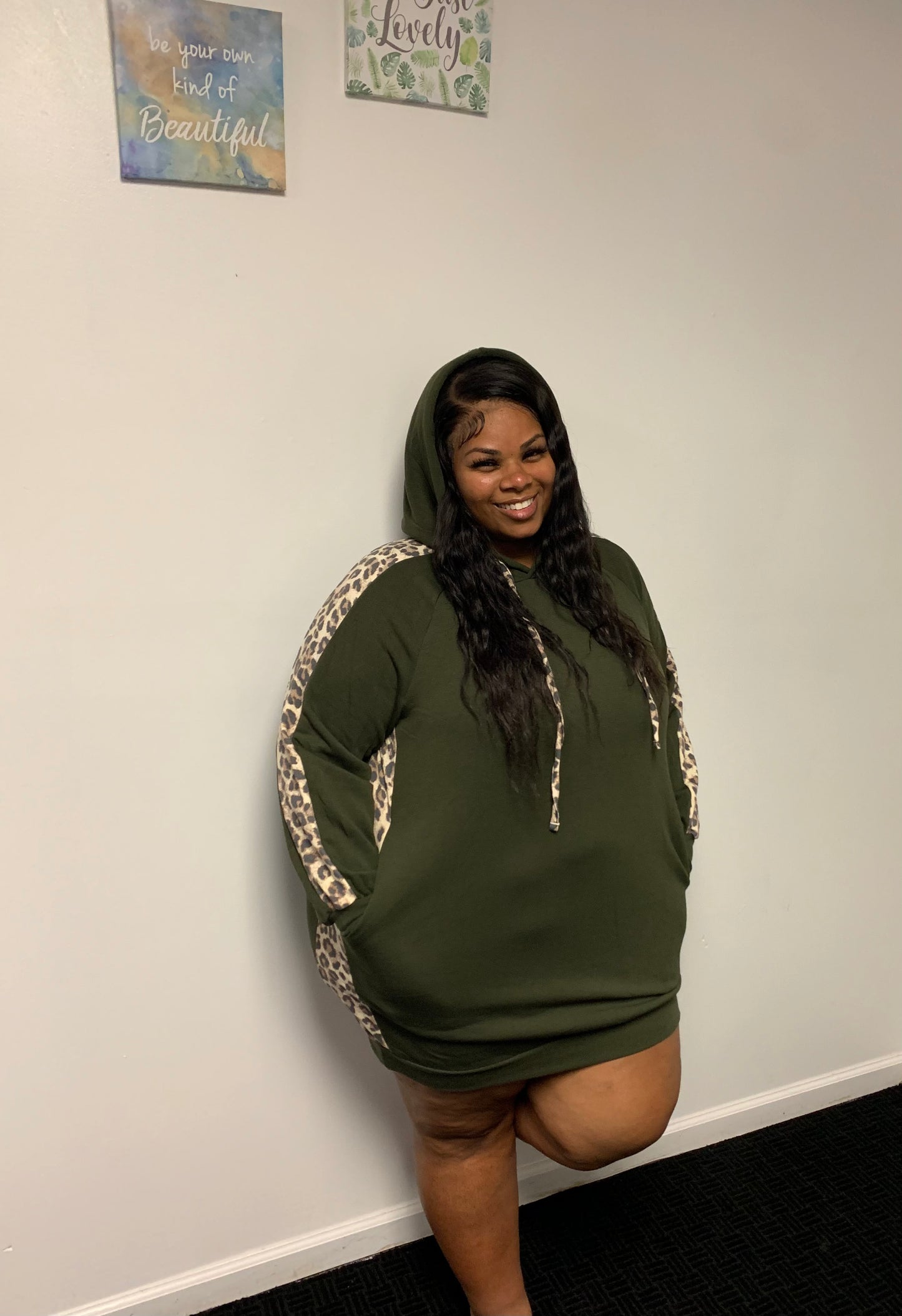 Leopard Hoodie Dress