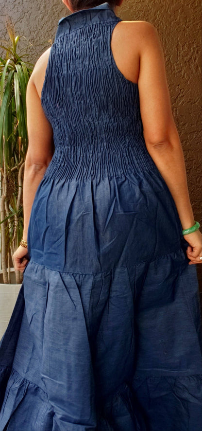 Midi Length  Denim Dress