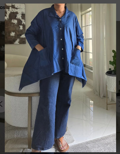 Classic Asymmetrical Denim Tunic