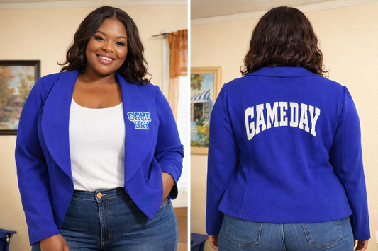 Game Day Long Sleeve Open Front Blazer
