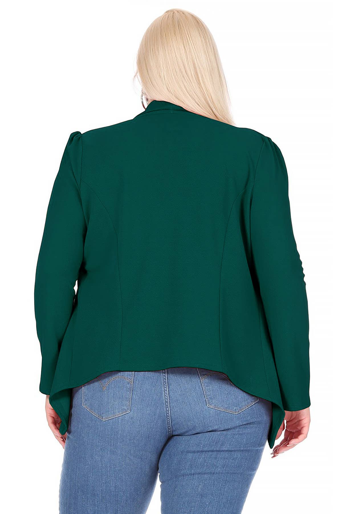 Women's Plus Size Long Sleeve Open Front Blazer