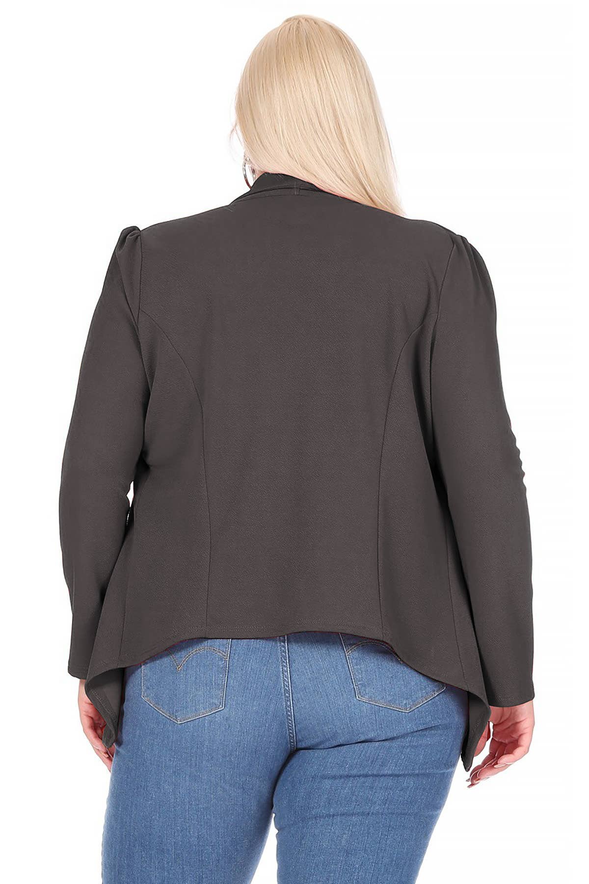 Women's Plus Size Long Sleeve Open Front Blazer