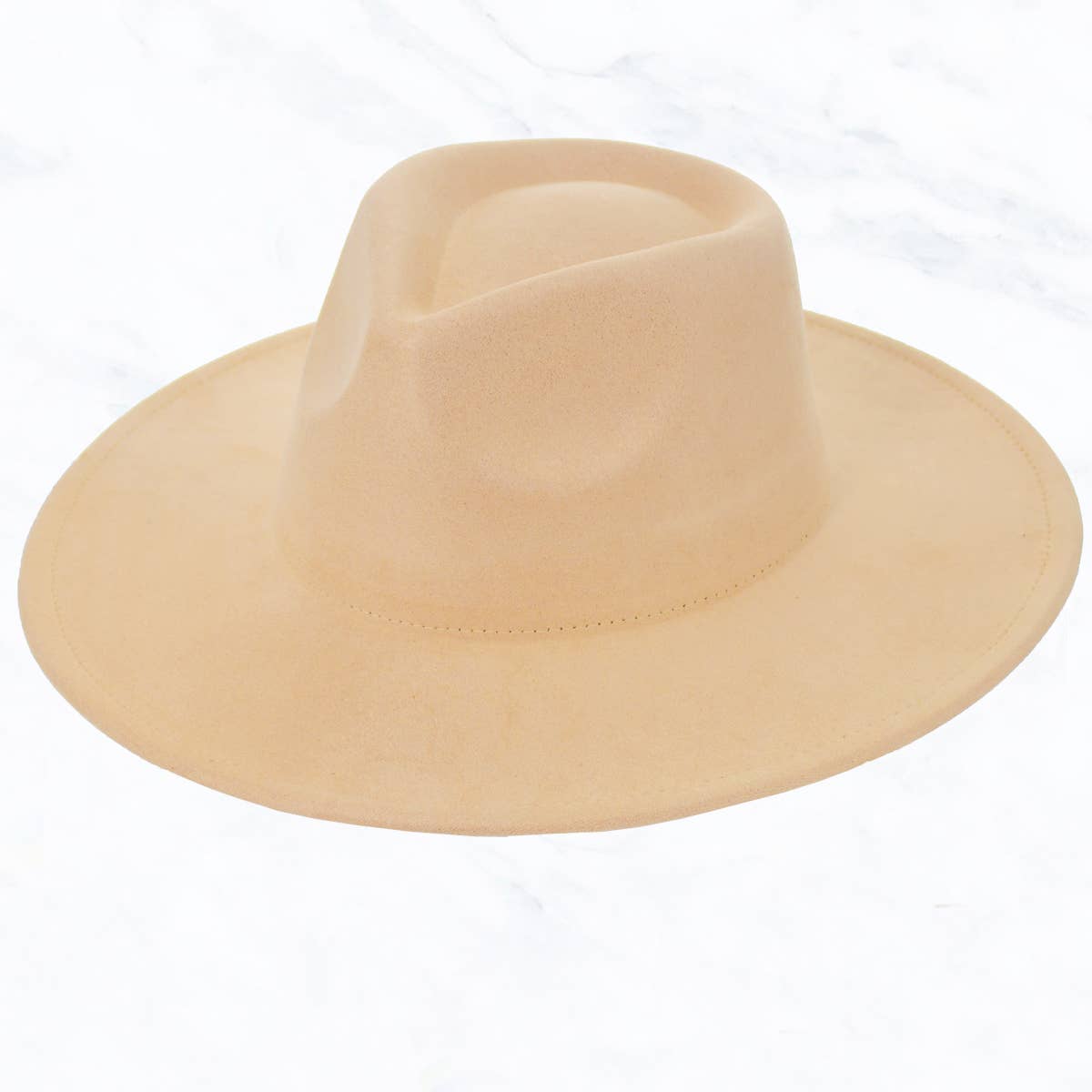 Suede Large Eaves Teardrop Top Fedora Hat: Black