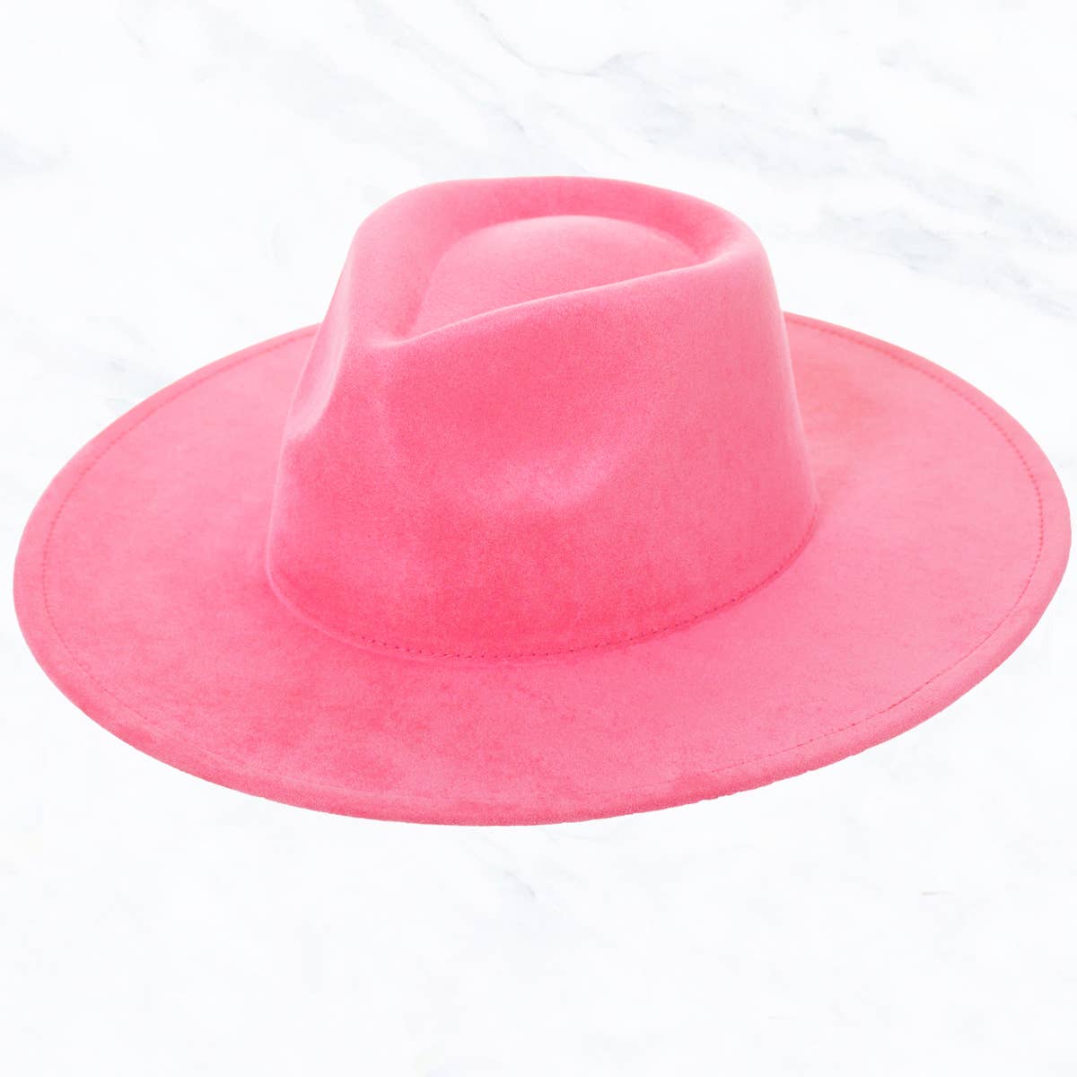 Suede Large Eaves Teardrop Top Fedora Hat: Black