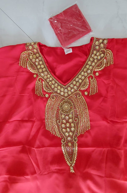 Kaftan Palazzo Set Red And Gold - kP05: Red/Gold