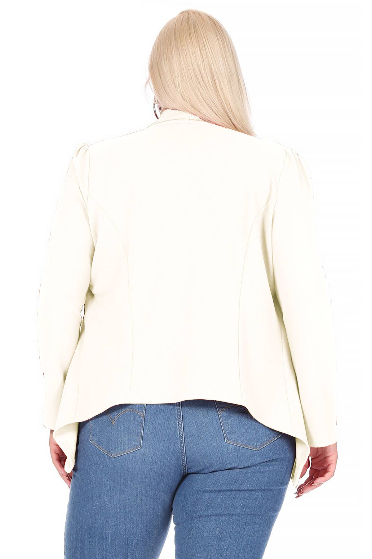 Women's Plus Size Long Sleeve Open Front Blazer
