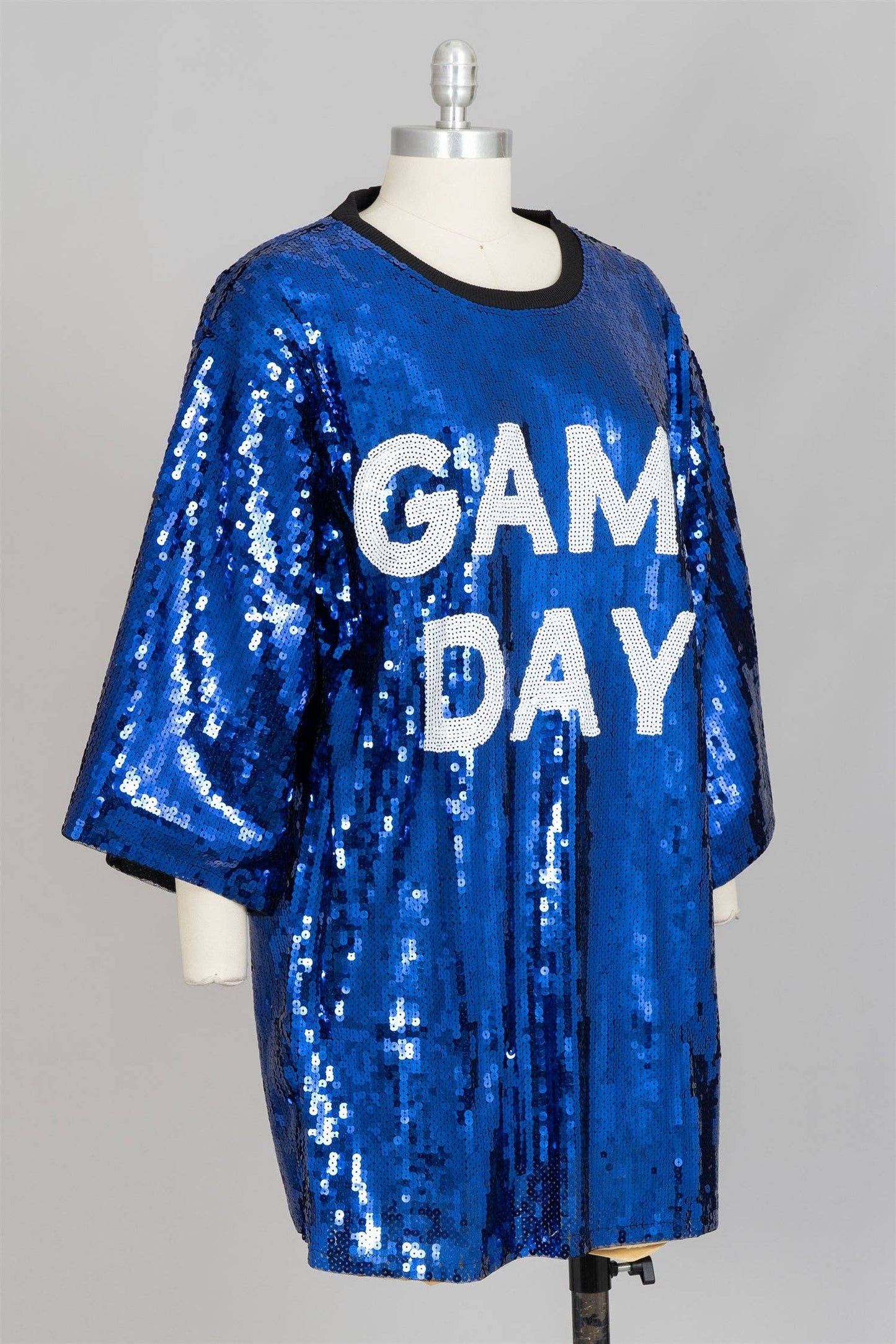 Game Day Sequin Shirt Dress Long