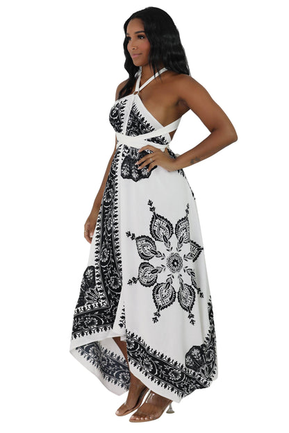 Onyx/White Cadence Dress: White