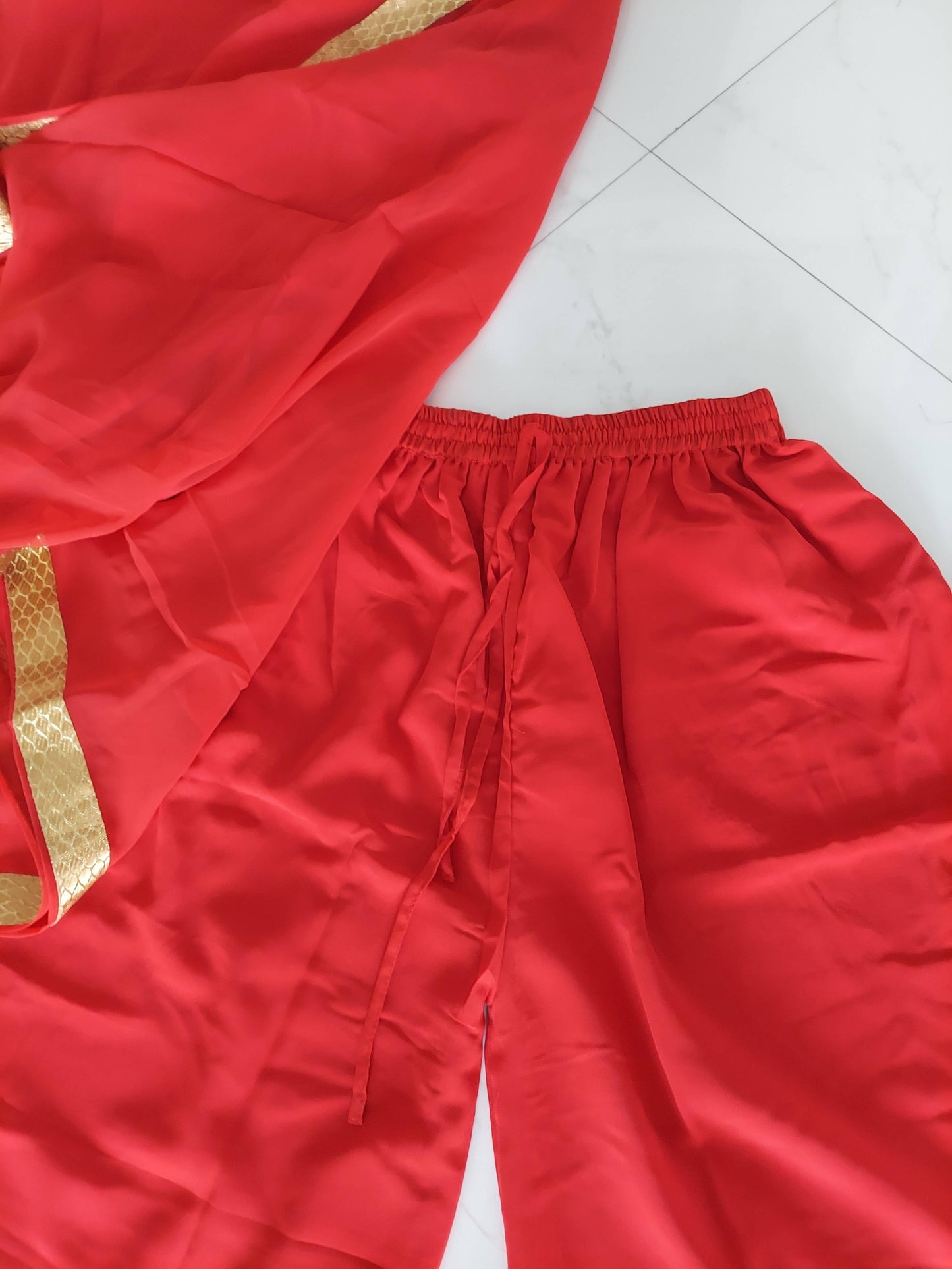 Kaftan Palazzo Set Red And Gold - kP05: Red/Gold