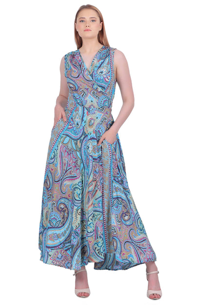 Paisley Print Wrap Dress