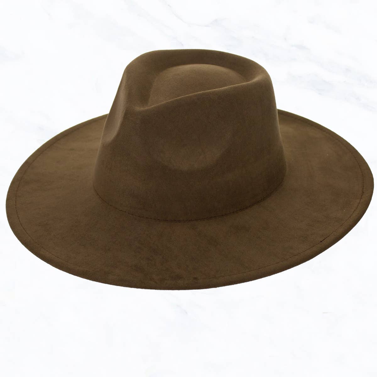 Suede Large Eaves Teardrop Top Fedora Hat: Black