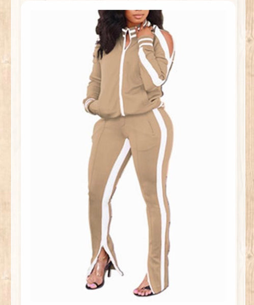 Jogger Suit with Cold Shoulder