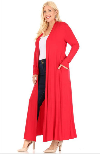 Long Trench Style Cardigan