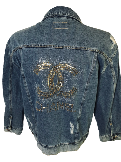 Blue Jacket with Rhinestone Detail