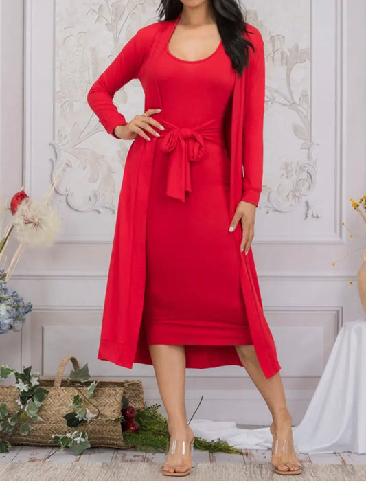 Tank Dress Cardigan Set