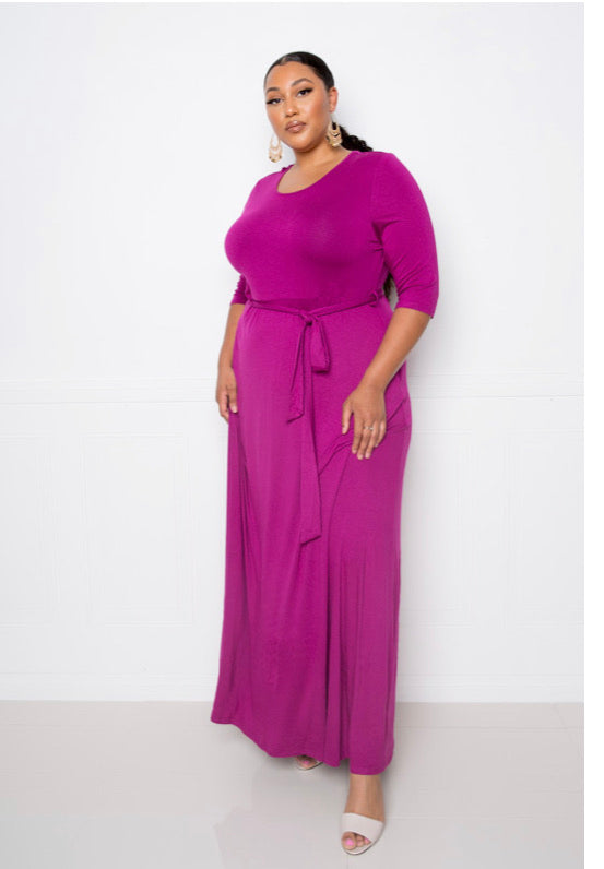 Round Neck Maxi Dress